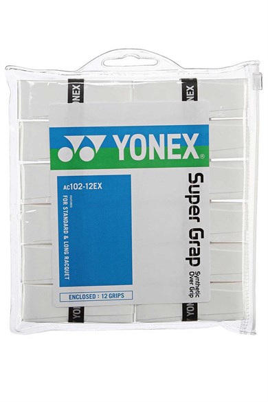 Yonex  Yonex AC201-12 EX Super Grab 12li Beyaz Overgrip