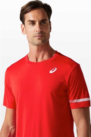 Asics & Onitsuka Tiger Asics Court M SS TEE Erkek Kırmızı Tenis Tişört