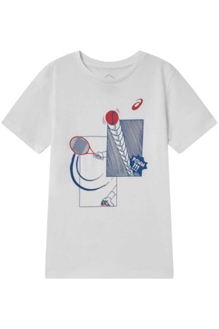Asics Erkek Çocuk Tenis T-Shirt Beyaz